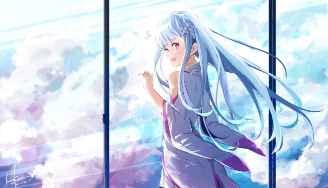 Обои картинки фото аниме, re,  zero kara hajimeru isekai seikatsu, emilia