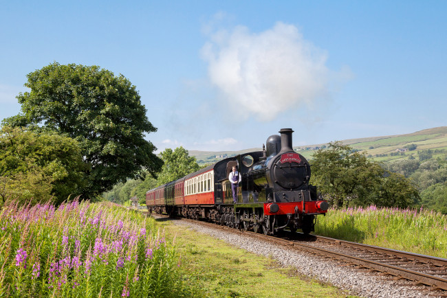 Обои картинки фото техника, паровозы, рельсы, паровоз