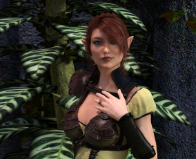 Картинка 3д+графика эльфы+ elves эльфийка взгляд фон