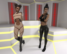 Картинка 3д+графика люди+ people девушки взгляд фон