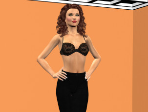 Картинка 3д+графика люди+ people девушка взгляд фон