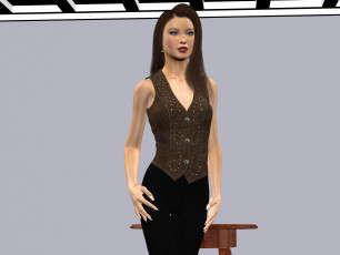 Картинка 3д+графика люди+ people девушка взгляд фон