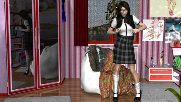 Картинка 3д+графика люди+ people девушка взгляд фон