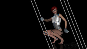 Картинка 3д+графика _science+fiction фон взгляд девушка