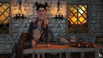 Картинка 3д+графика существа+ creatures фон взгляд девушка