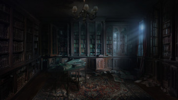 Картинка разное развалины +руины +металлолом библиотека library concept andrii shafetov комната