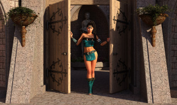 Картинка 3д+графика люди+ people девушка взгляд фон