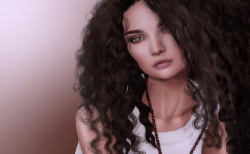 Картинка 3д+графика портрет+ portraits взгляд портрет волосы кудри девушка