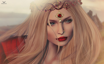 Картинка 3д+графика портрет+ portraits волосы девушка блондинка