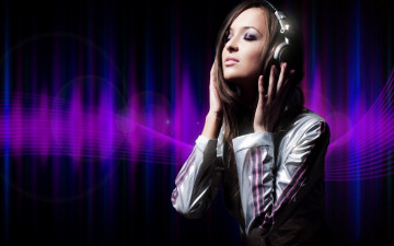 Картинка музыка -другое наушники девушка