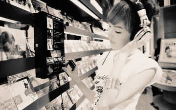 Картинка музыка -другое наушники магазин девушка