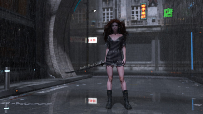 Обои картинки фото 3д графика, фантазия , fantasy, девушка, взгляд, фон