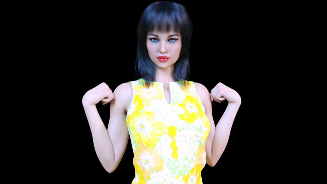 Обои картинки фото 3д графика, люди , people, девушка, взгляд, фон