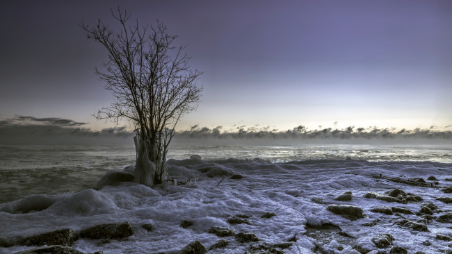 Обои картинки фото природа, зима, море