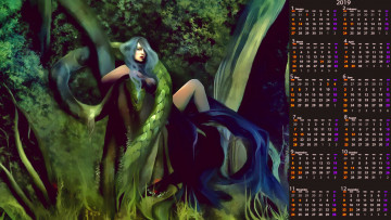 Картинка календари фэнтези 2019 calendar женщина змея девушка
