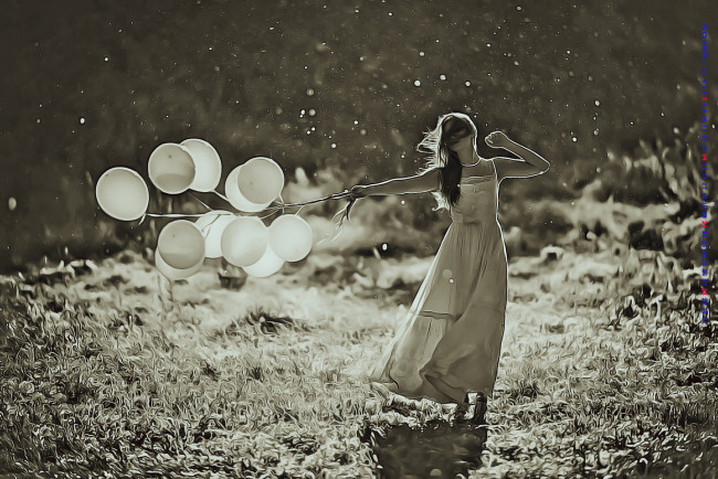 Обои картинки фото календари, компьютерный дизайн, 2019, calendar, женщина, девушка, шар, воздушный, природа