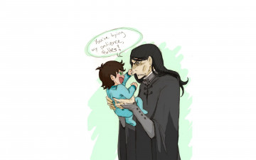 Картинка рисованное кино +мультфильмы ребенок гарри поттер северус снейп