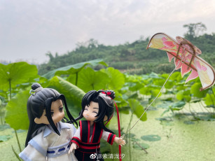 Картинка разное игрушки вэй усянь лань ванцзы куклы листья воздушный змей