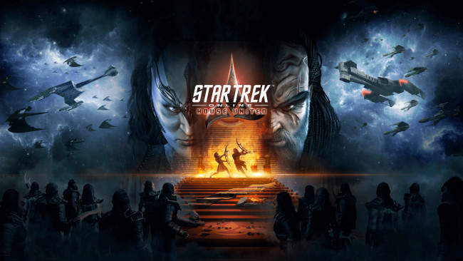 Обои картинки фото star trek online,  house united, видео игры, star, trek, online, house, united, видеоигры, постер, бесплатная, массовая, многопользовательская, онлайн, игра
