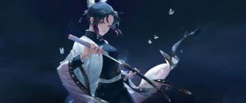 Картинка клинок+рассекающий+демонов аниме demon+slayer +kimetsu+no+yaiba demon slayer kimetsu no yaiba девушка взгляд хашера kochou shinobu бабочки