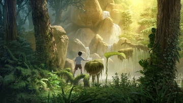 Картинка аниме пейзажи +природа мальчик