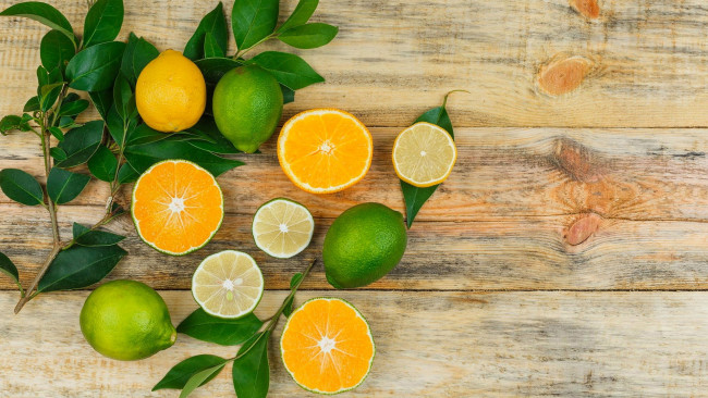 Обои картинки фото еда, цитрусы, лайм, лимон, апельсин