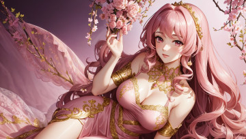 Картинка аниме пейзажи +природа нейросети графика нейроарт ai art нейронные сети рисунки нейро искусство девушка