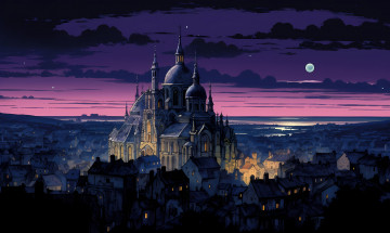 Картинка рисованное города нейросети графика нейроарт ai art нейронные сети рисунки нейро искусство