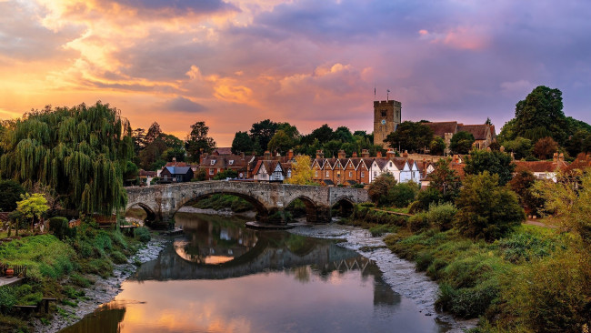 Обои картинки фото aylesford, kent, england, города, - мосты