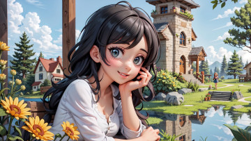 Картинка аниме город +улицы +интерьер +здания нейросети графика нейроарт ai art нейронные сети рисунки нейро искусство нейрографика graphics neuroart neural networks drawings neuro neurography