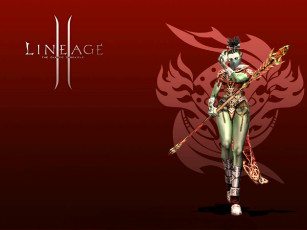 обоя видео игры, lineage ii,  the chaotic chronicle, девушка, наряд, посох