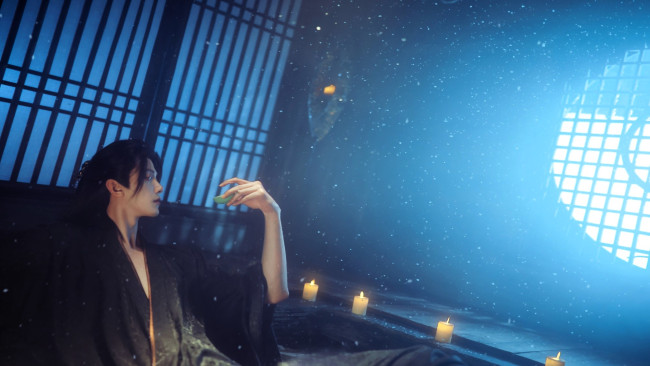 Обои картинки фото love of the divine tree, кино фильмы, парень, халат, свечи