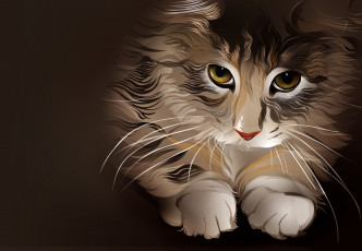 Картинка векторная графика котик