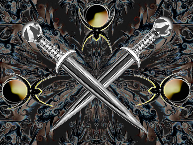 Обои картинки фото 3д, графика, fractal, фракталы, фрактал, мечи