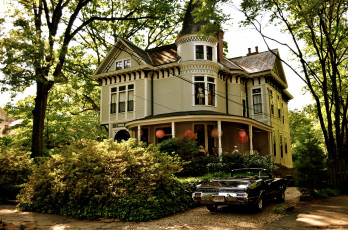 Картинка victorian houses atlanta города здания дома дом машина парк