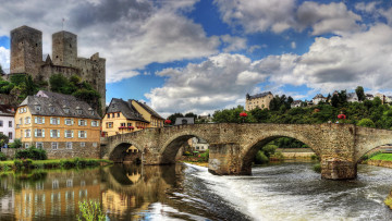 Картинка германия рункель города мосты река мост дома