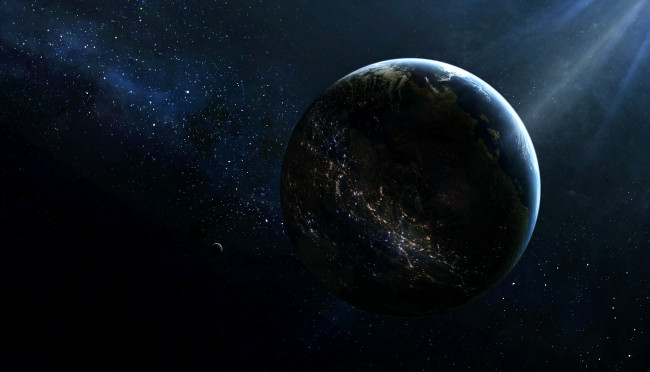 Обои картинки фото космос, арт, space, цивилизация, свет, planet, звезды