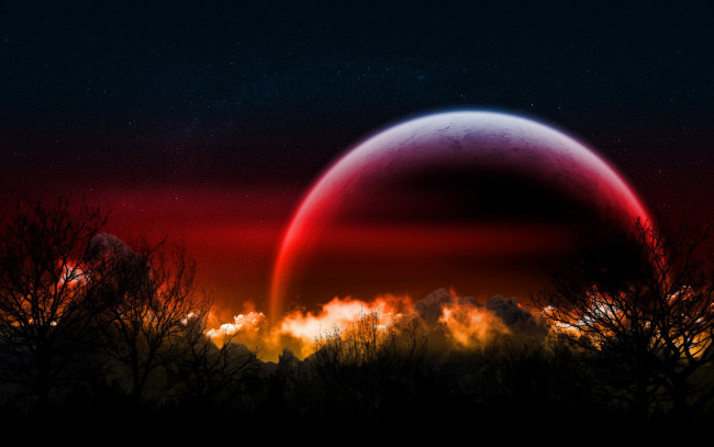 Обои картинки фото разное, компьютерный, дизайн, поверхность, облака, планета