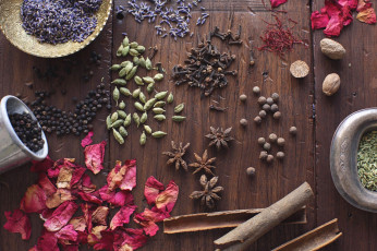 Картинка еда крупы +зерно +специи +семечки перец лаванда лепестки кардамон корица бадьян