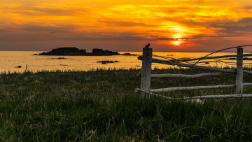 Картинка природа восходы закаты зарево тучи водоем вечер