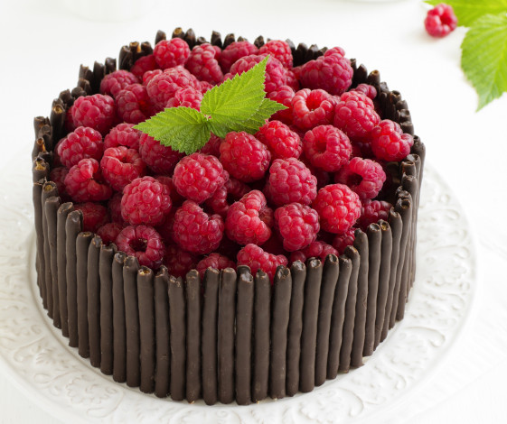 Обои картинки фото еда, торты, малина