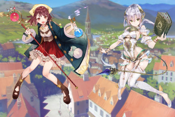 Картинка аниме unknown +другое девочки yuugen арт noco посох колба plachta atelier sophie neuenmuller книга