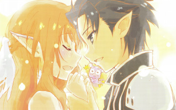 Картинка аниме sword+art+online эльфы yuuki asuna kirito