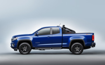 Картинка автомобили chevrolet colorado синий extended cab trail boss z71 2016г