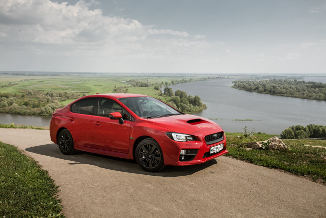 Обои картинки фото автомобили, subaru, wrx, 2014г, красный