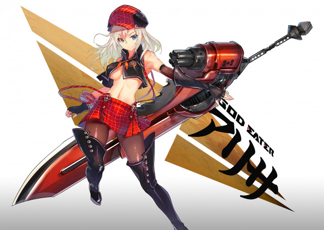Обои картинки фото аниме, god eater, alisa, ilinichina, amiella, god, eater, оружие, девушка, арт, wei-hoshieve