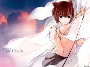 Картинка аниме животные +существа фон взгляд девушка