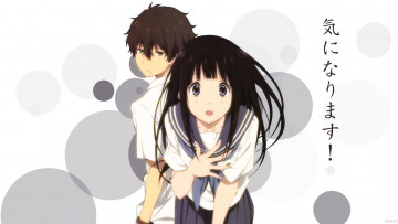 Картинка аниме hyouka фон взгляд девушка