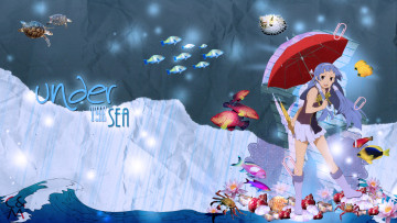 Картинка аниме kannagi девушка взгляд фон