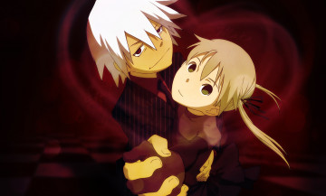 Картинка аниме soul+eater взгляд фон девушка парень